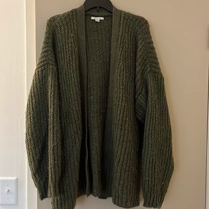 Green cozy cardigan